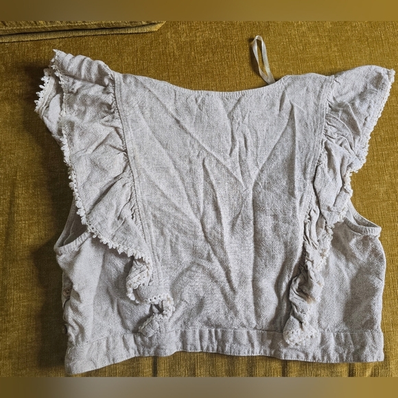 Addie Women's Cream Ruffled Wrap Top - Picture 6 of 6